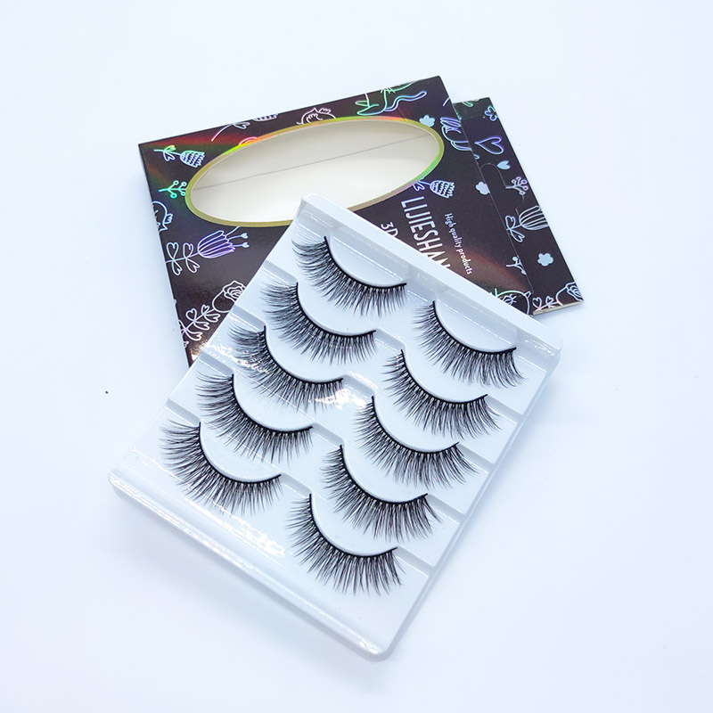 5 cặp 3D Faux Mink Eyelashes Handmade Volume Fluffy Dramatic Eyelashes