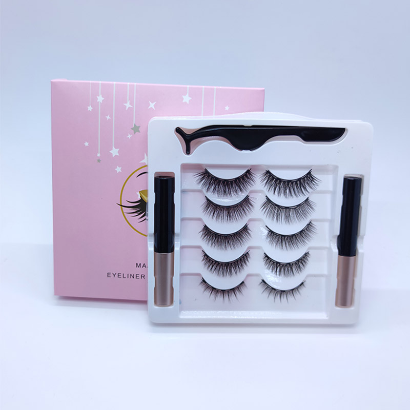 Bộ lông mi từ tính Sparkling với bộ dụng cụ bút kẻ mắt 5 cặp 5 trang điểm khác nhau trông có lông mi