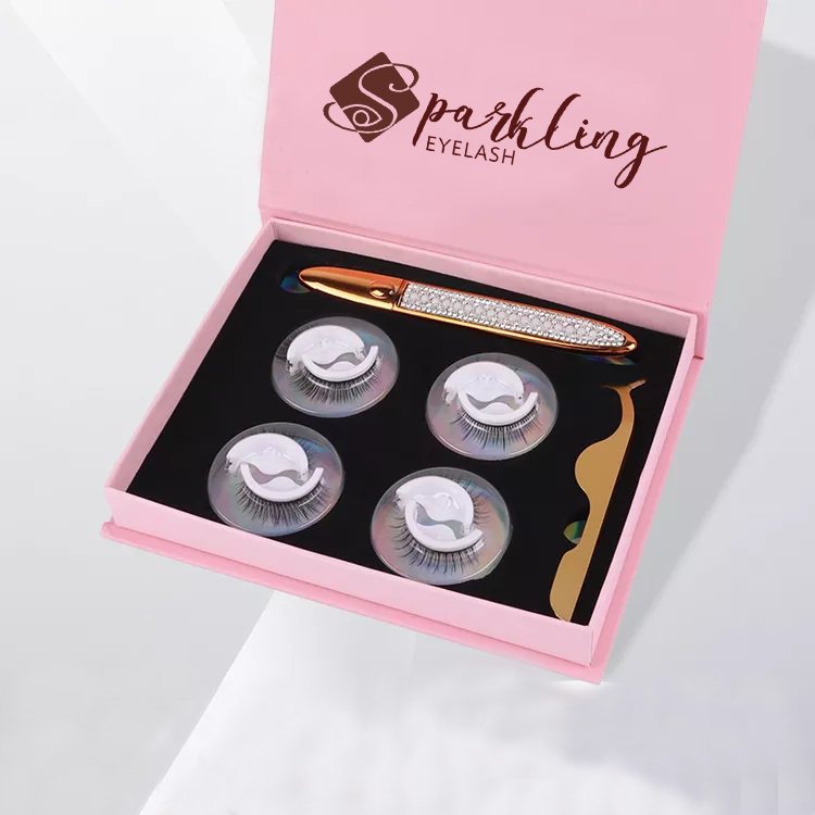 Bán buôn Silk Faux Mink Lông mi tự dính Nhà cung cấp Nga Strip Eyelash